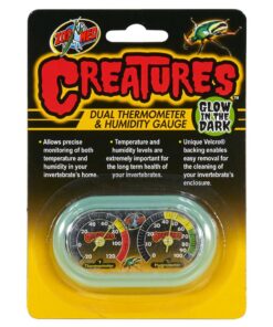 Zoo Med Creatures Dual Thermometer & Humidity Gauge Glow in the Dark